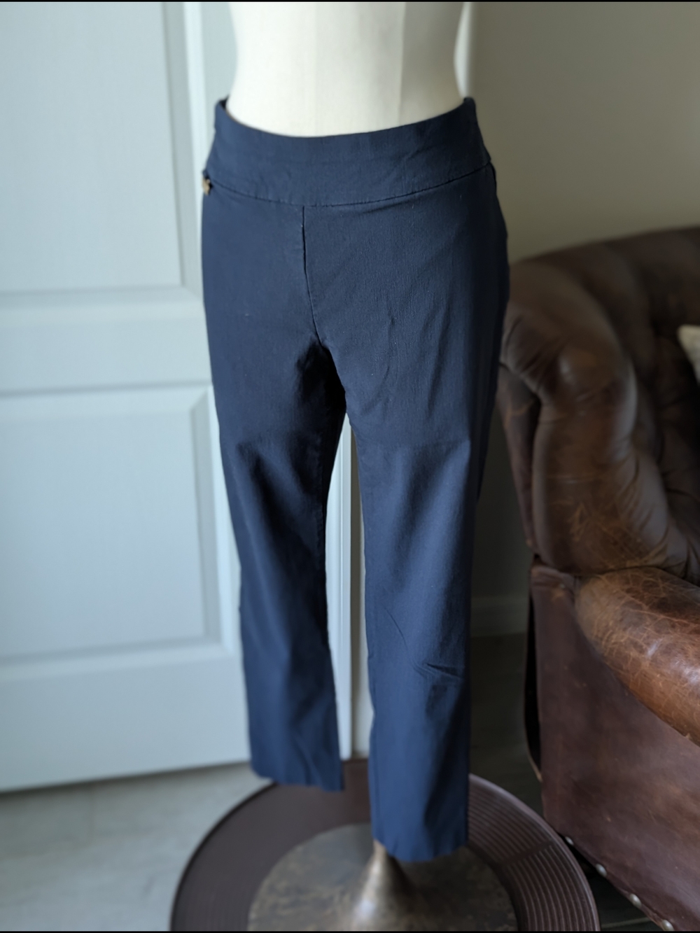 Alfani Navy Straight-Leg Capri Pants